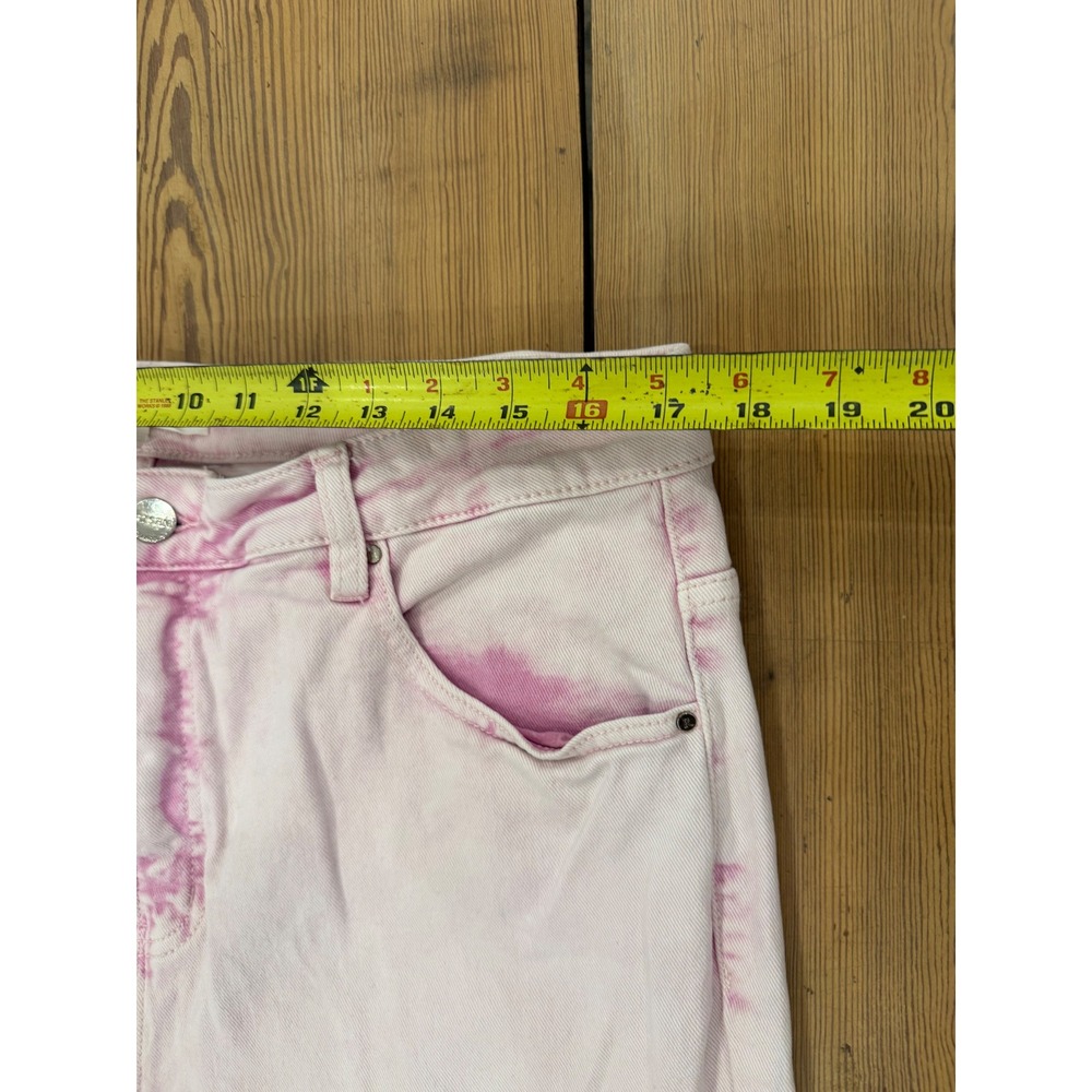 Women’s Risen Light Pink High-Rise Wide Leg Jeans - Picture 5 of 6